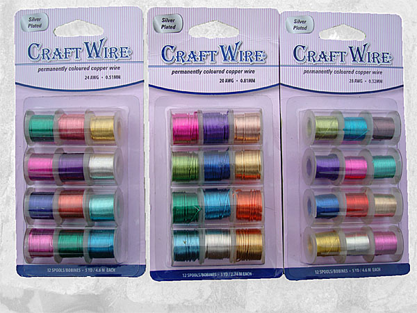 55 Metres 0.64mm 12 Assorted Coloured Copper Craft Wires 22awg MINI REEL PACK