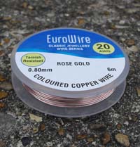 10 Metres 0.6mm ROSE GOLD Coloured Copper Craft Wire on Reel