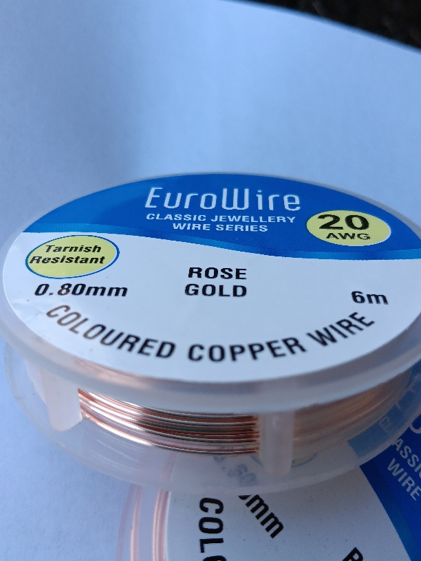 6 Metres 0.8mm ROSE GOLD Coloured Copper Craft Wire on Reel