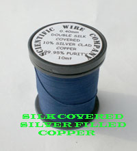 SILK COVERED SILVER FILLED/CLAD COPPER