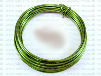 3 Metre Coil 2mm PARROT GREEN Colour Aluminium Craft Wire