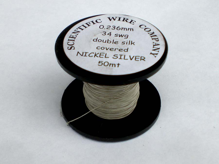 50 Metres 0.236mm Double Silk Covered Nickel Silver Wire