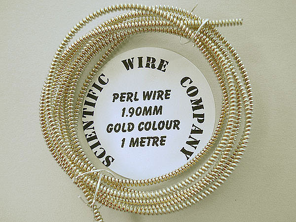 1 Metre 1.9mm Diameter Perl Wire VINTAGE Brass Colour