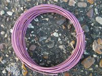 4 Metre Coil 0.9mm DUSTY ROSE SILK Covered ALUMINIUM Wire