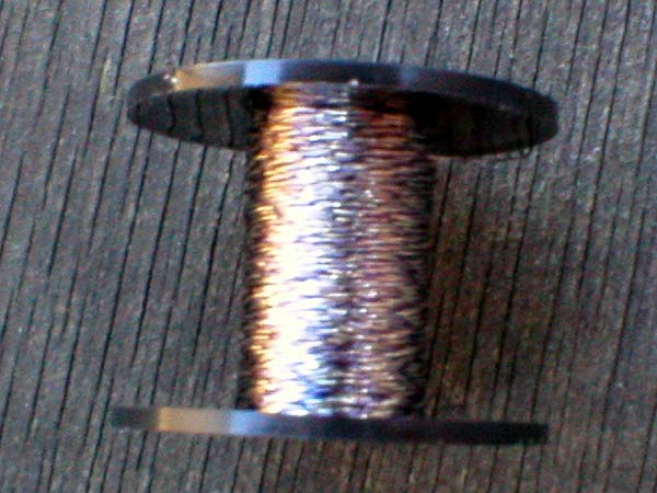 10 Metres TWO TONE TWIST : Silver Plated / Dark Purple : (2/0.2mm)
