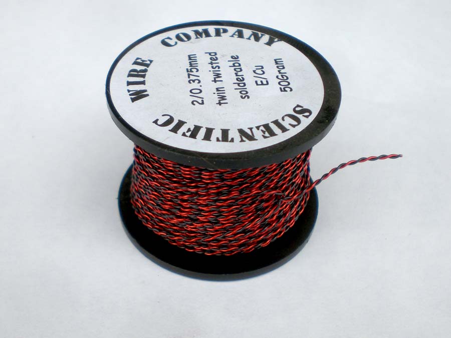 50g 2 x 0.1mm Red / Green Twin Twisted Enamelled Copper Wire