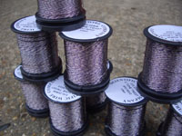 10 Metres TWO TONE TWIST : Silver Plated / Dark Purple : (2/0.2mm)