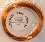 15 Metre Coil 0.5mm 3006 Light Gold Copper Craft Wire