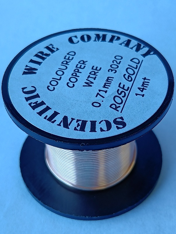 14 Metres 0.71mm ROSE GOLD Coloured Copper Wire