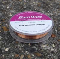 20 Metres 0.4mm Copper Coloured Copper Craft Wire on Reel