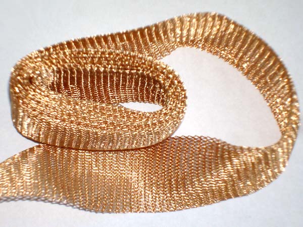1 Metre 20mm Wide Ultra Fine ROSE GOLD Coloured Knitted Copper