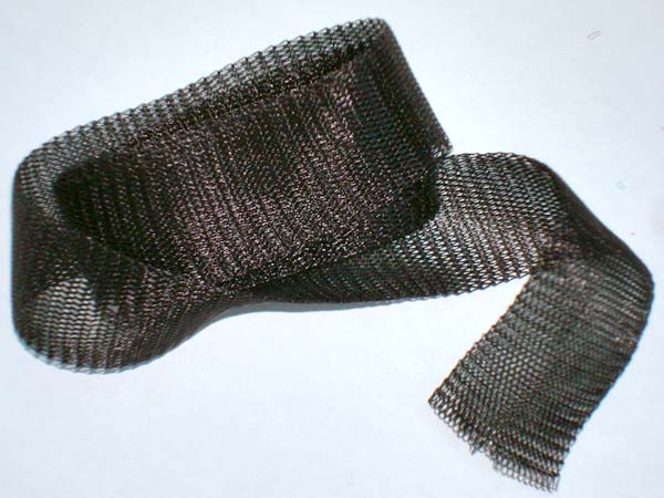 1 Metre 20mm Wide Ultra Fine BLACK Coloured Knitted Copper