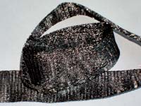 1 Metre 20mm Wide Ultra Fine BLACK & SILVER Coloured Knitted Copper