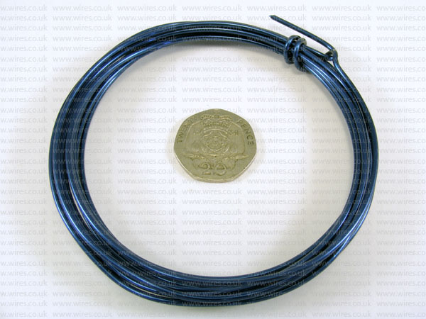 3 Metre Coil 1.5mm SAPHIRE BLUE Colour Aluminium Craft Wire