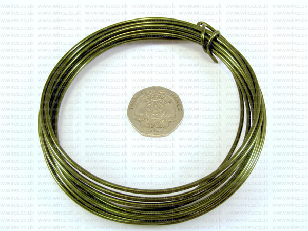 3 Metre Coil 1.5mm LEAF GREEN Colour Aluminium Craft Wire
