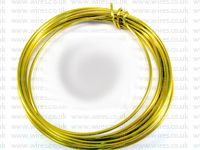 3 Metre Coil 1.5mm YELLOW Colour Aluminium Craft Wire