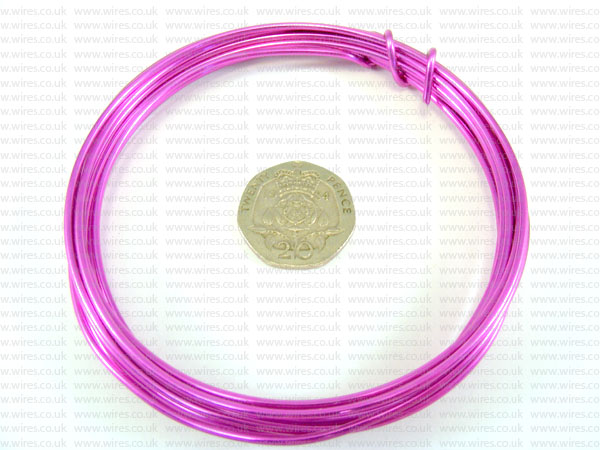 3 Metre Coil 1.5mm LADY PINK Colour Aluminium Craft Wire