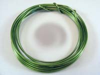 3 Metre Coil 2mm APPLE GREEN Colour Aluminium Craft Wire