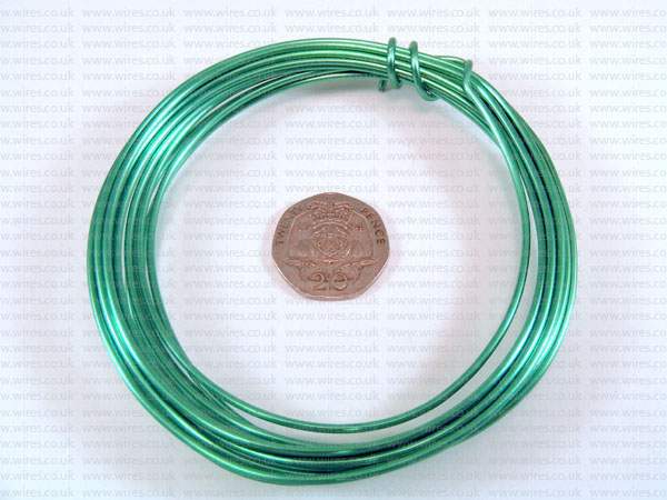 3 Metre Coil 1.5mm SEA GREEN Colour Aluminium Craft Wire