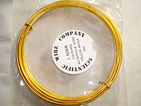 3 Metre Coil 1.5mm CA8510 Yellow Brass Colour Aluminium Craft Wire