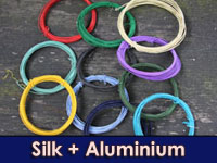 4x 4 Metre Coil 0.9mm SILK Covered ALUMINIUM Wire Assorted Colours