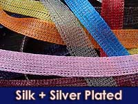 Knitted Pure Silk & Silver Plated Wire Tube 85MM wide