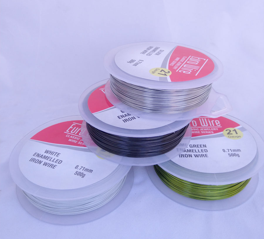 COLOURED ENAMELLED IRON CRAFT FLORISTRY WIRE
