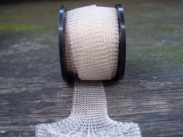 10 Metres 0.1mm 3116 Antique silver Knitted Craft Wire (15mm Wide Tube)