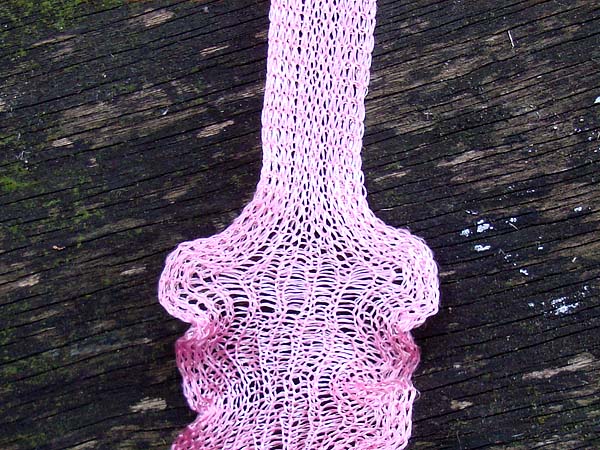 20mm Wide Silver Plated & BABY PINK SILK Knitted 1 Metre