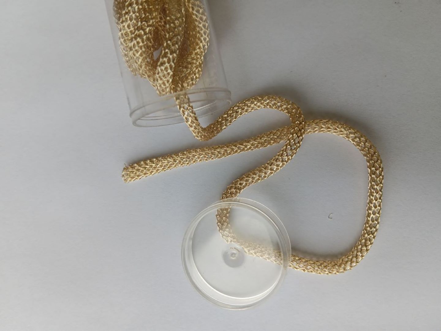 1 Metre 3mm Diameter Knitted Copper Wire Gold Colour