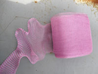 1 Metre 85mm Wide Tight Knitted 0.1mm SUPACLEAR & BABY PINK