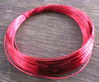 20m coil of 0.4mm RED Coloured Enamelled Copper Craft Wire