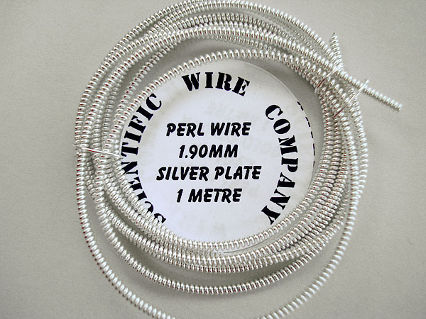 1 Metre 1.9mm Diameter Perl Wire Silver Plated