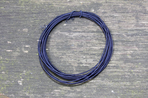 4 Metre Coil 0.9mm DARK BLUE SILK Covered ALUMINIUM Wire