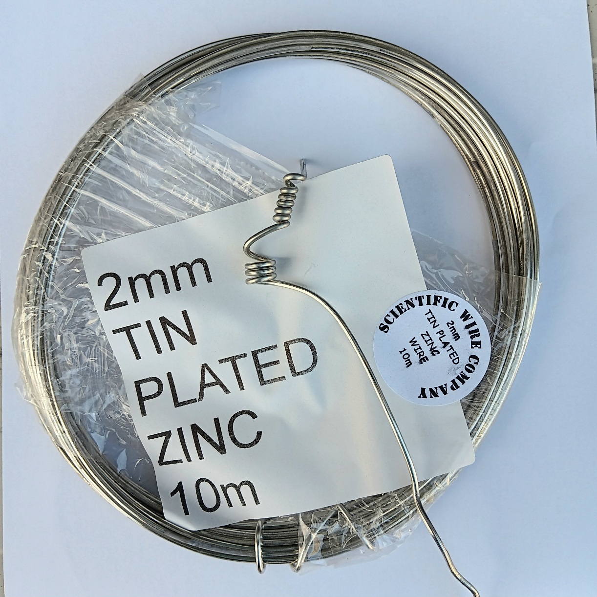 10m 2mm DIAMETER TIN PLATED ZINC WIRE